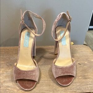 Betsey Johnson Pink Heels with Ankle Strap